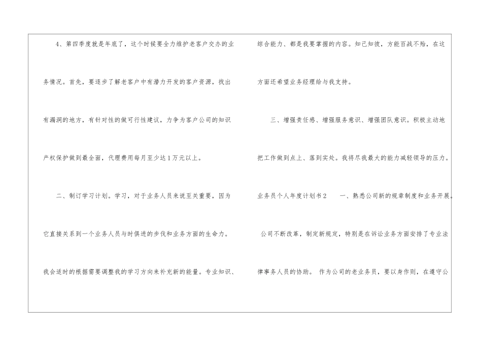 业务员个人年度计划书_第3页