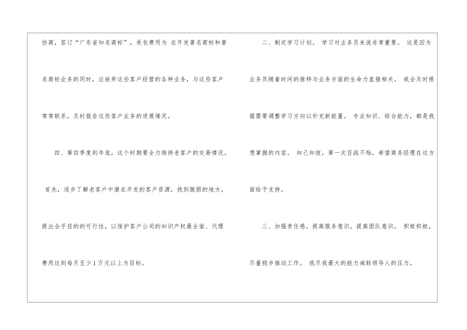 业务员个人年度计划书3篇_第3页