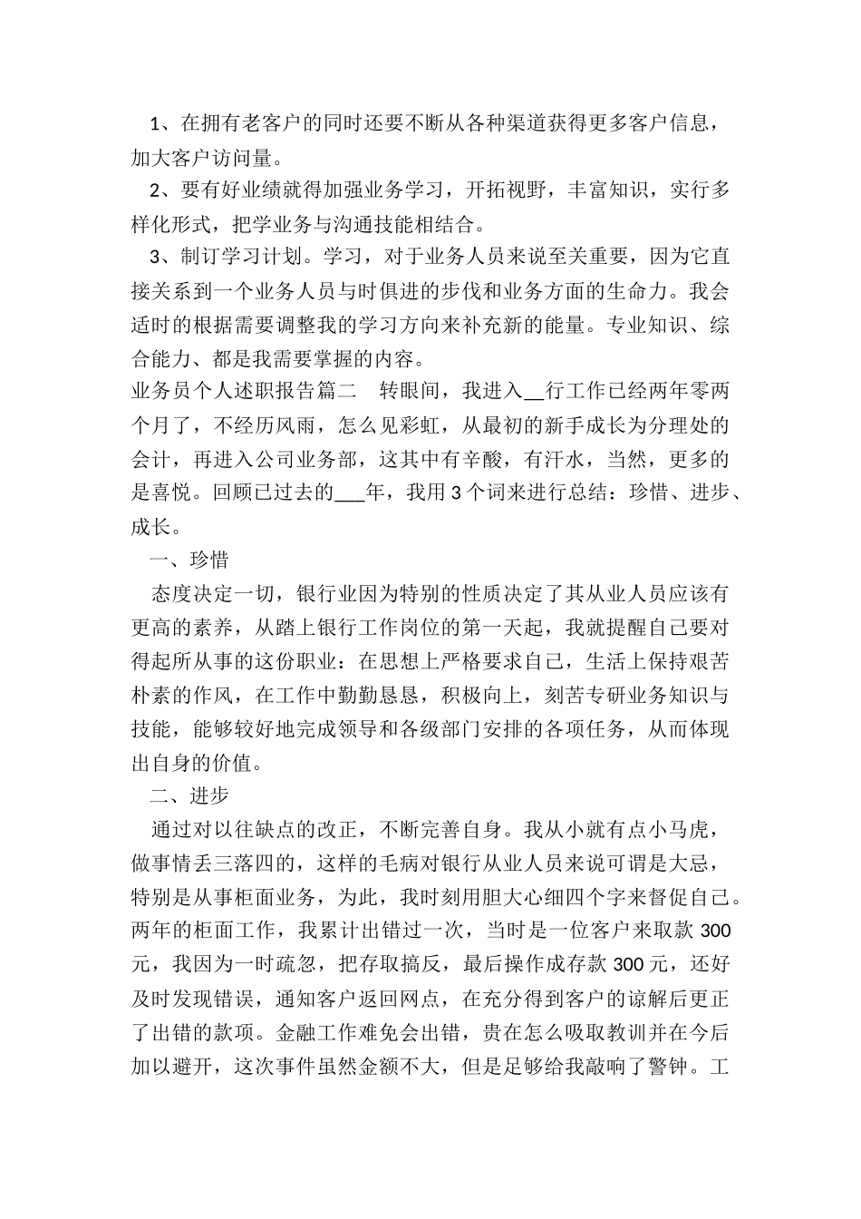 业务员个人述职报告_第2页