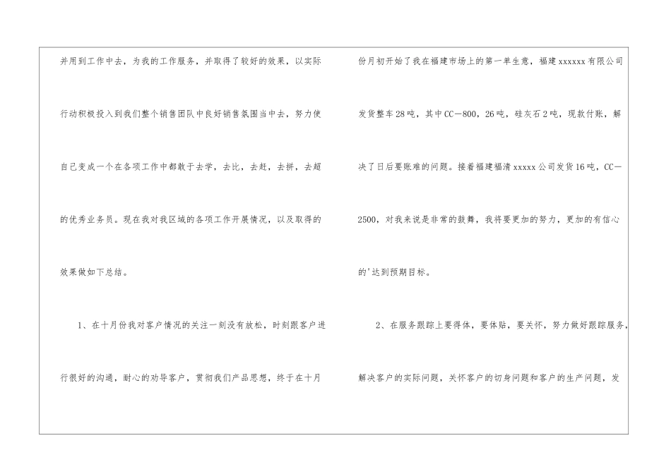 业务员十月份工作总结_第2页