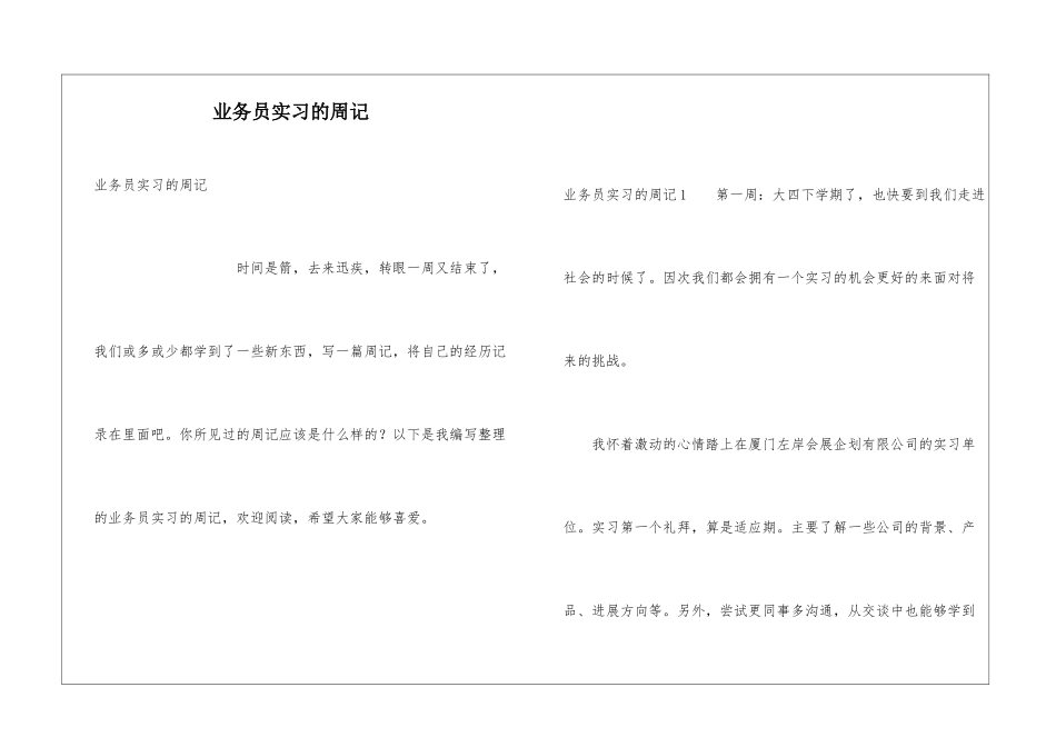 业务员实习的周记_第1页
