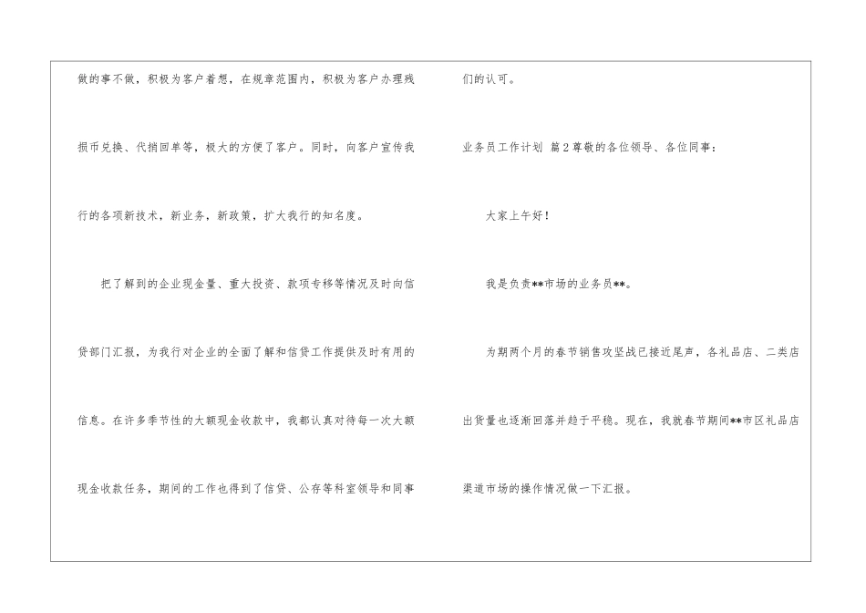 业务员工作计划模板5篇_第3页