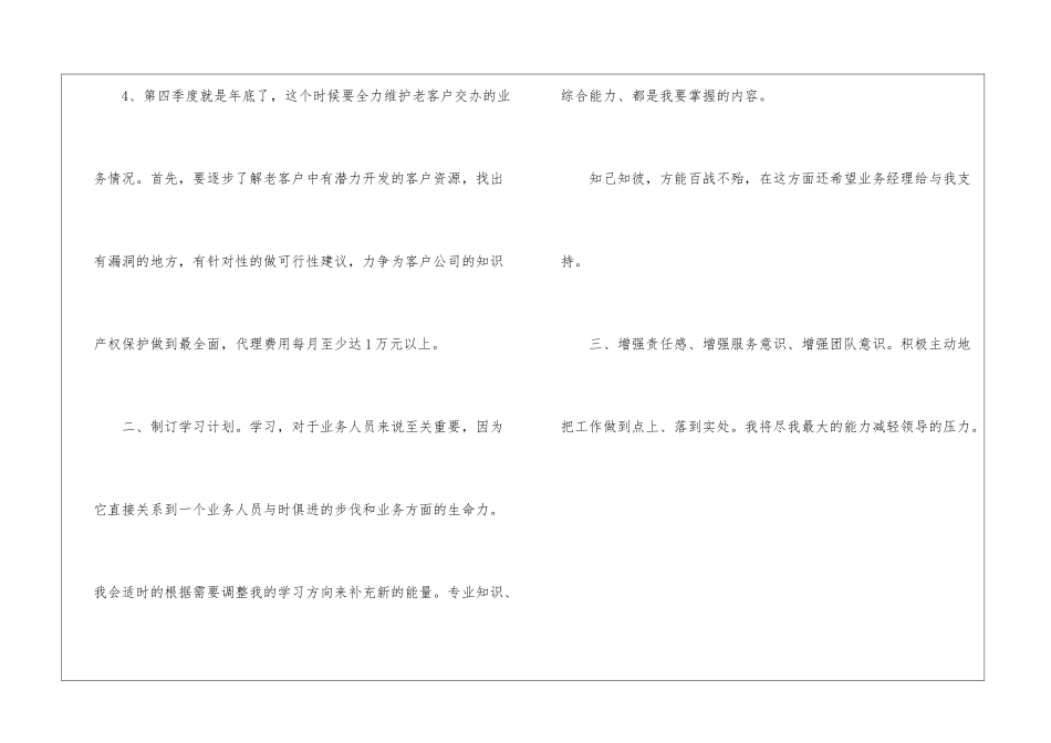 业务员工作计划模板精简版_第3页