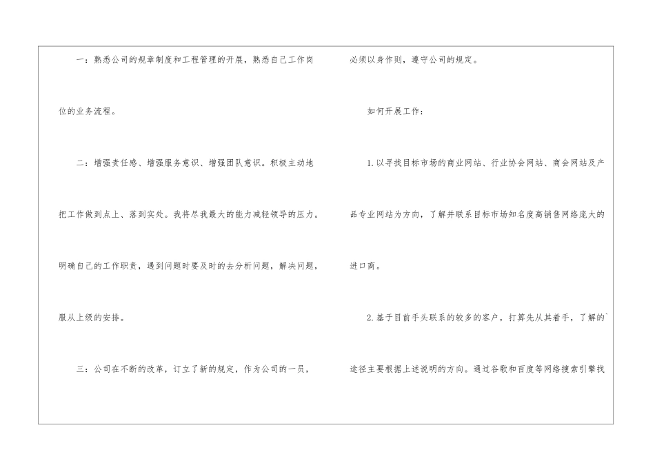 业务员工作计划模板集合四篇_第2页