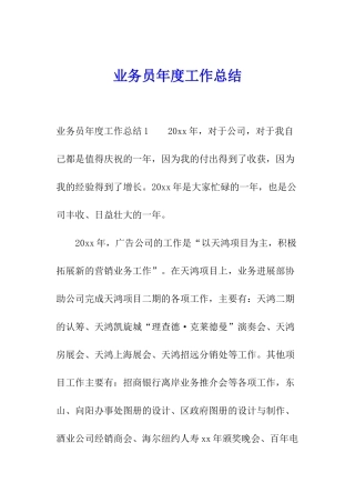 业务员年度工作总结