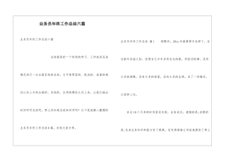 业务员年终工作总结六篇