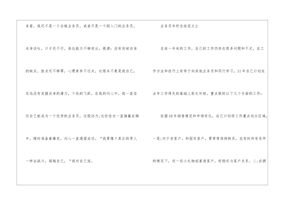 业务员年终总结、业务员工作总结_第3页