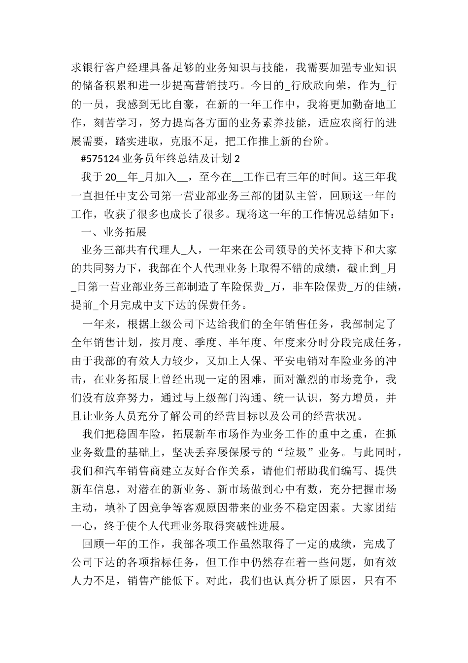 业务员年终总结及计划6篇_第3页