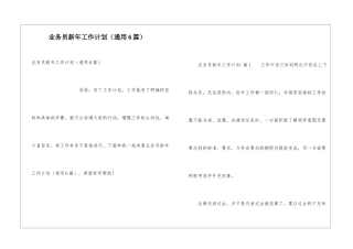 业务员新年工作计划(通用6篇)