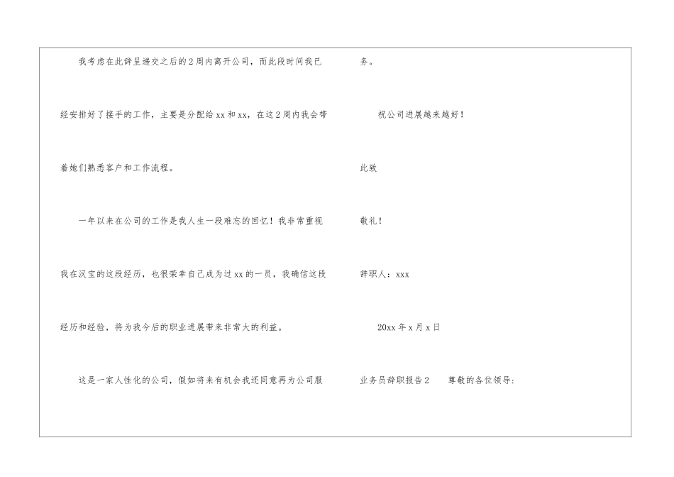 业务员辞职报告(15篇)_第2页