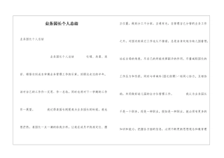业务园长个人总结