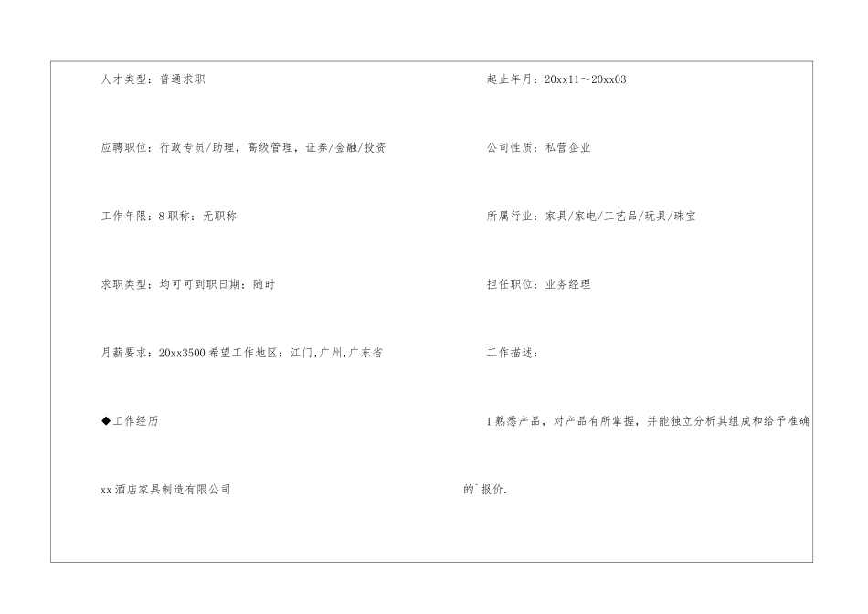业务经理的简历模板_第2页