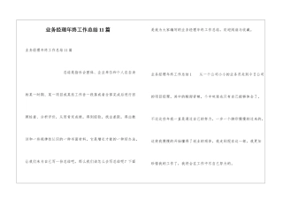 业务经理年终工作总结11篇