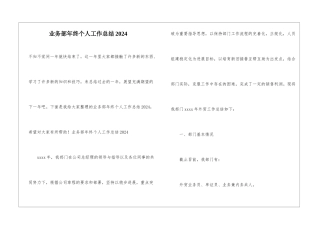 业务部年终个人工作总结2024