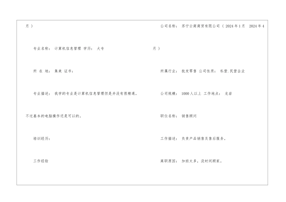 业务销售人员电子简历模板_第3页