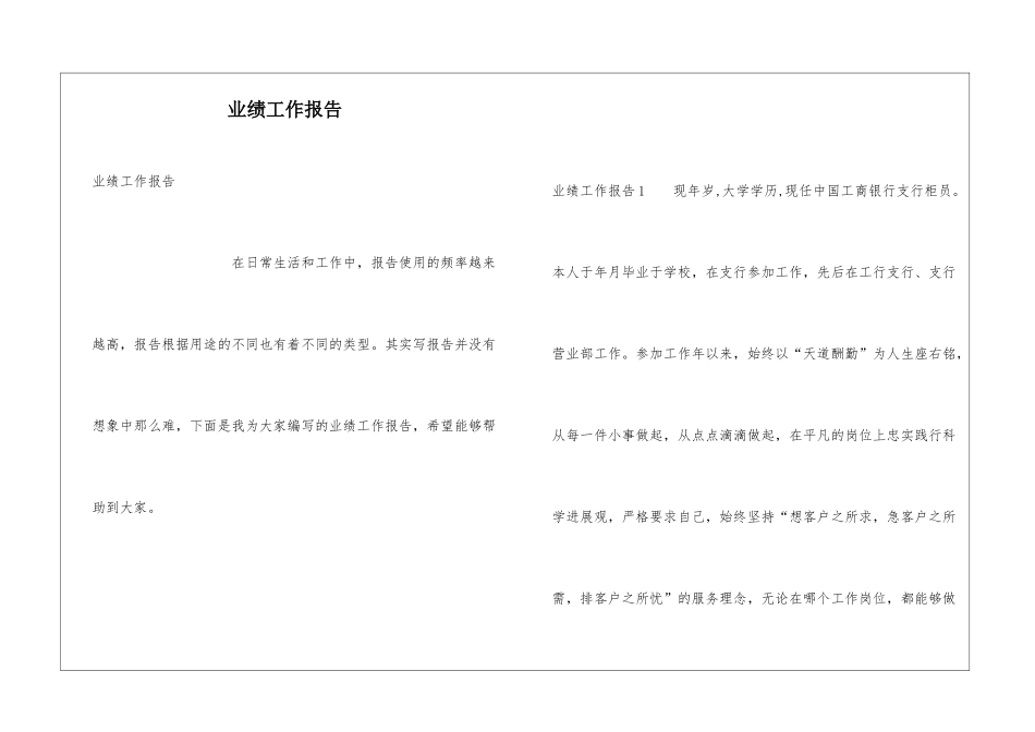 业绩工作报告_第1页