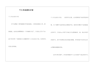 个人专业成长计划