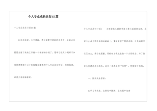 个人专业成长计划15篇