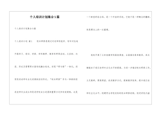 个人培训计划集合5篇