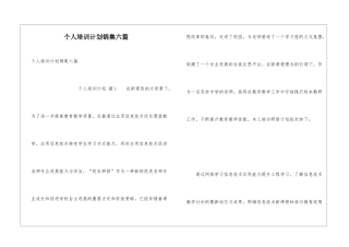 个人培训计划锦集六篇