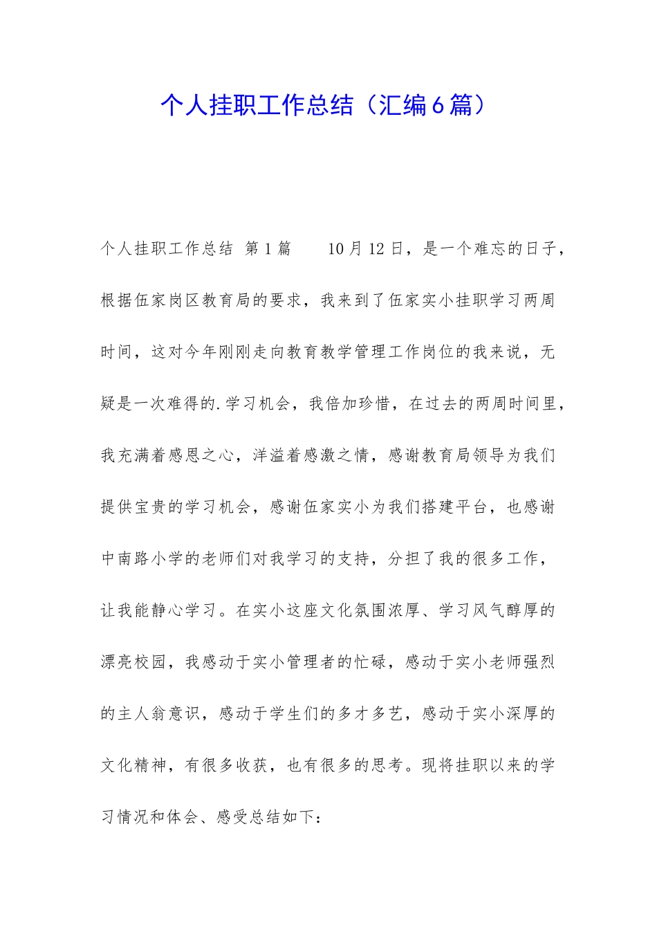 个人挂职工作总结_第1页