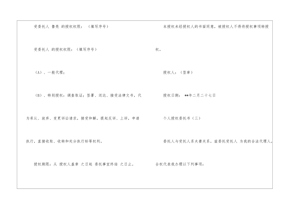 个人授权委托书_第3页