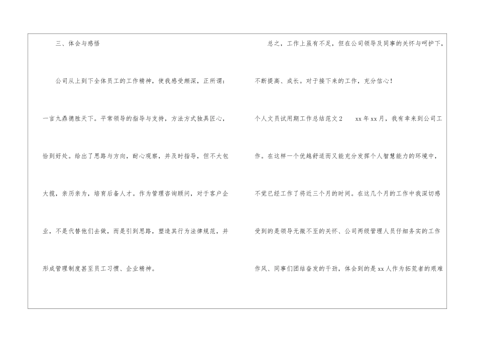 个人文员试用期工作总结_第3页