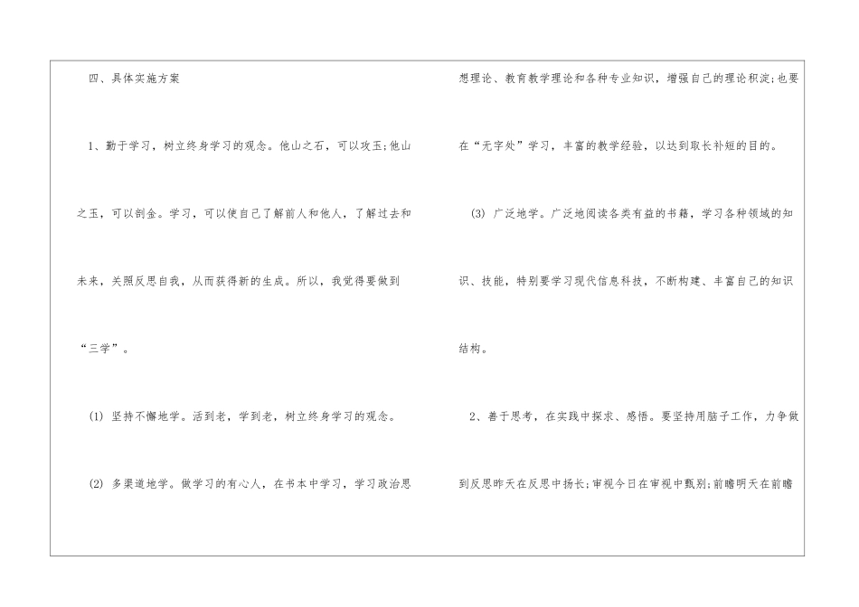 个人研修计划评价_第3页