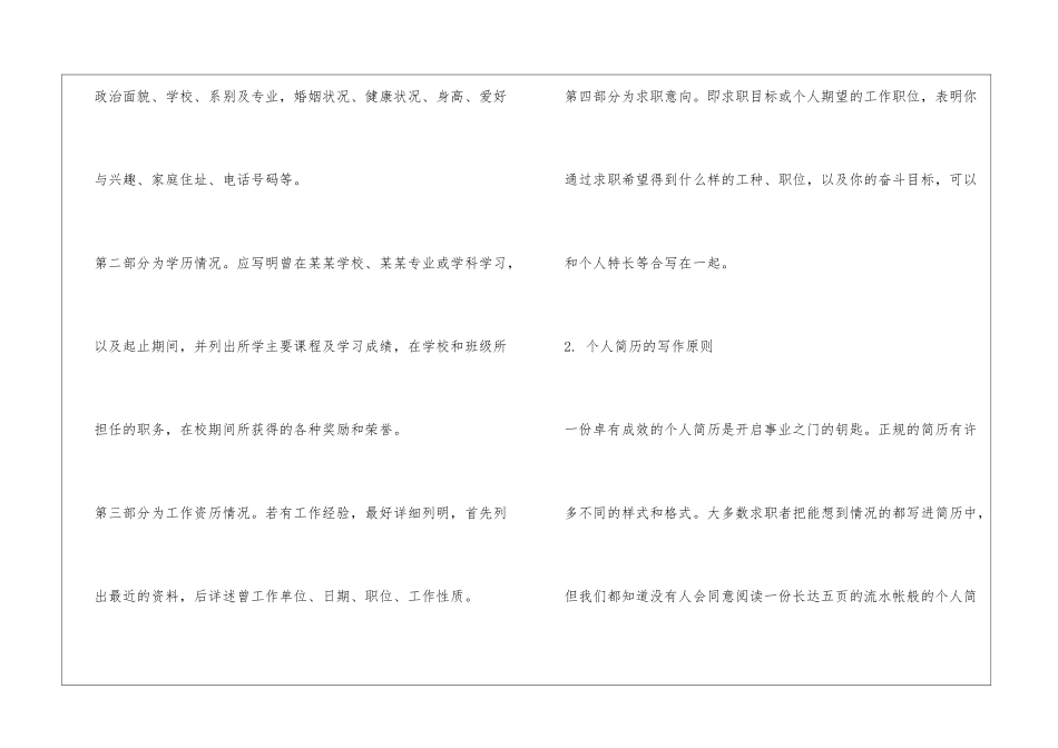 个人简历的格式和内容_第2页