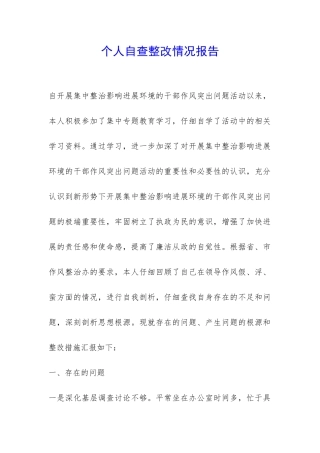 个人自查整改情况报告-