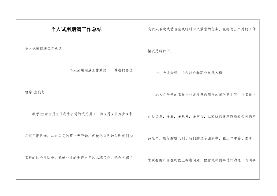 个人试用期满工作总结_第1页