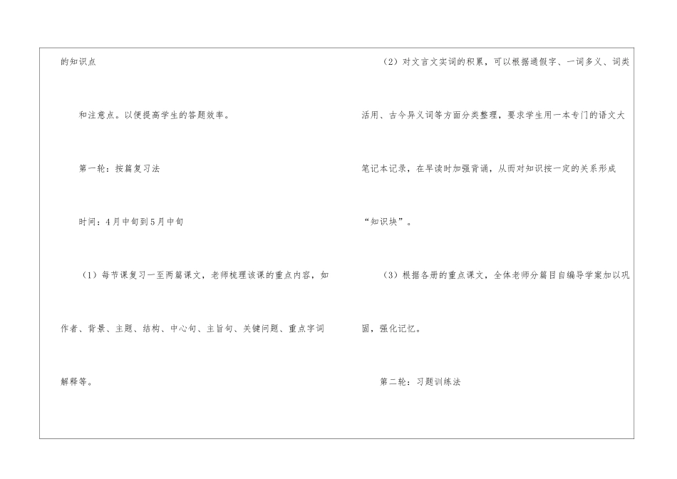 个人语文高中冲刺计划_第3页