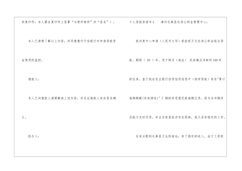 个人贷款承诺书_第3页
