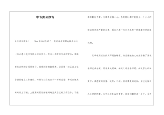 中专实训报告