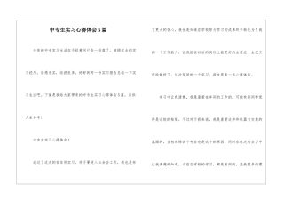 中专生实习心得体会5篇