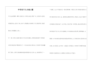 中专生个人小结2篇