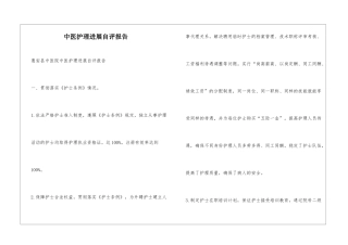 中医护理发展自评报告
