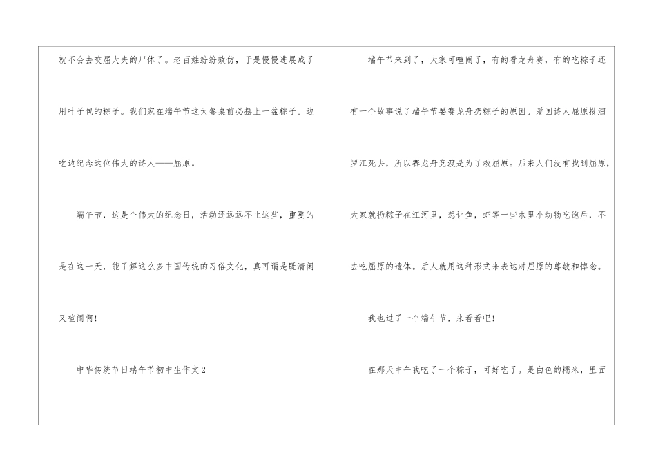 中华传统节日端午节初中生作文5篇_第3页