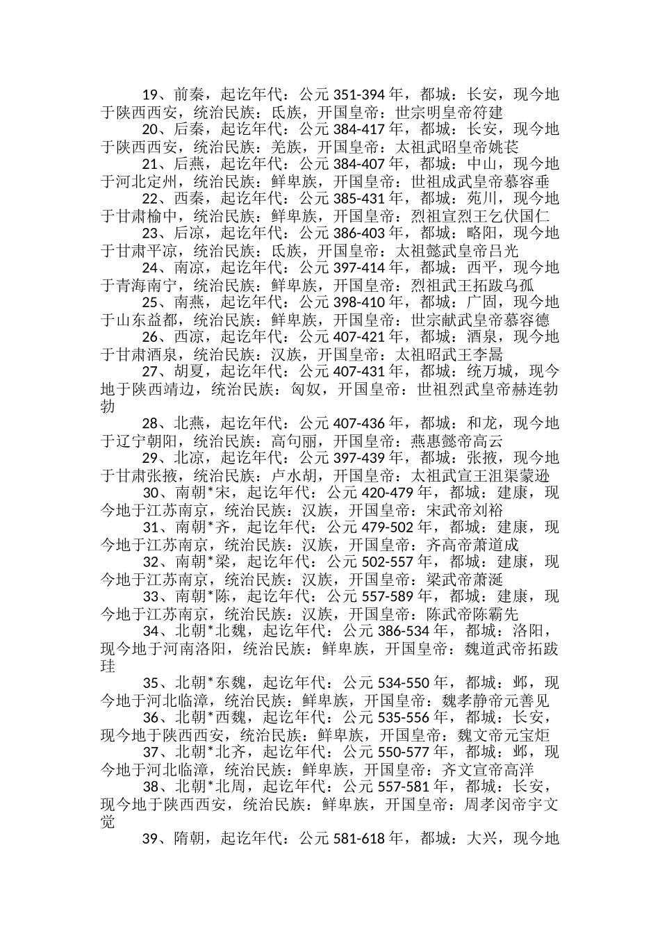 中国历史朝代详细表-历史朝代年份一览_第2页