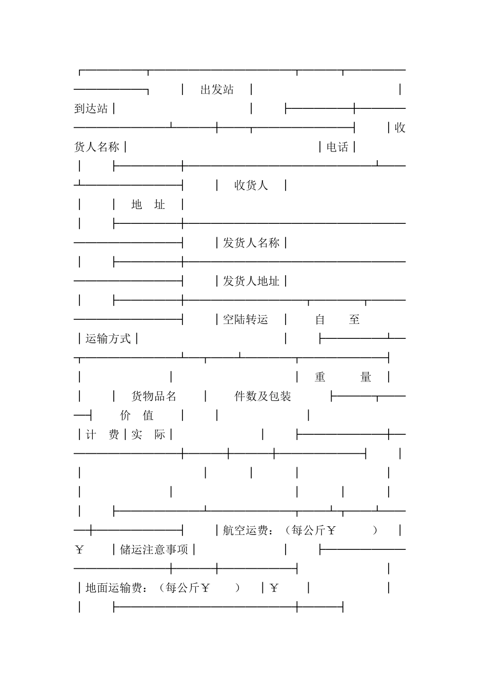 中国民用航空货运单范本-_第2页