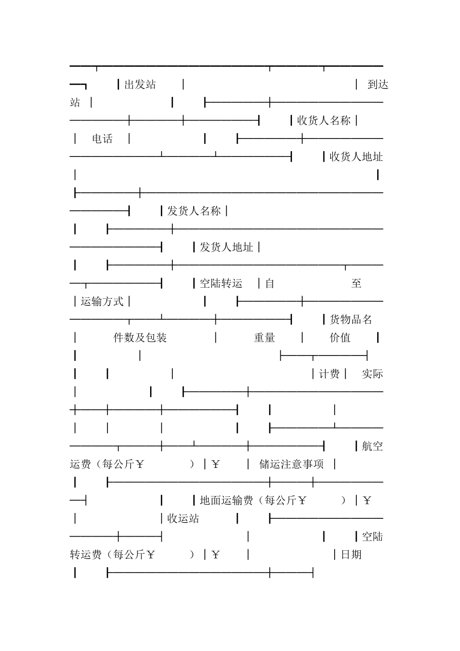 中国民航货运单范本-_第2页
