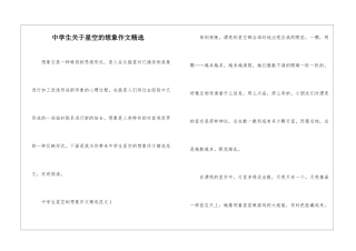 中学生关于星空的想象作文精选