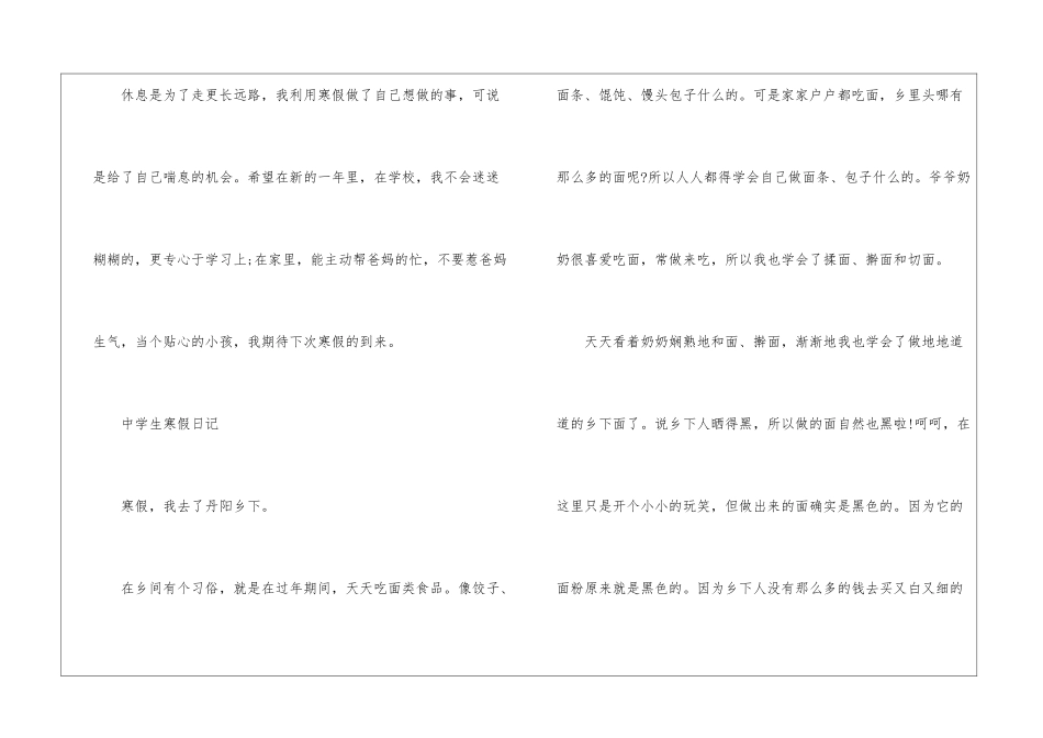 中学生寒假日记精选2024_第3页