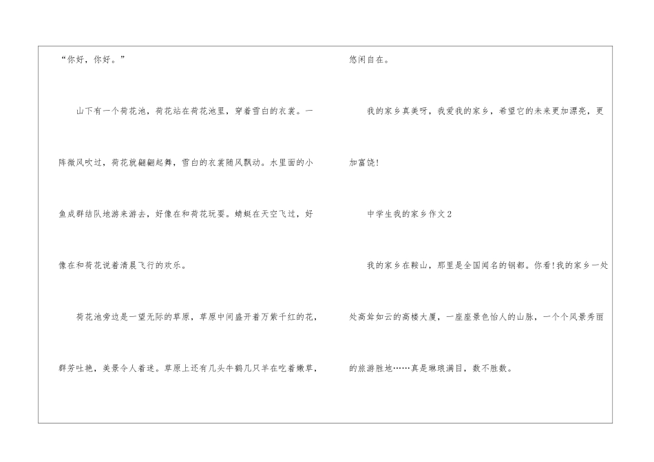 中学生我的家乡写景作文_第2页