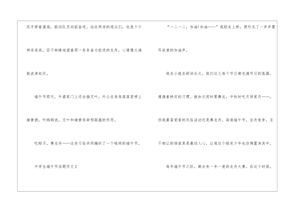 中学生端午节话题作文2024_第3页