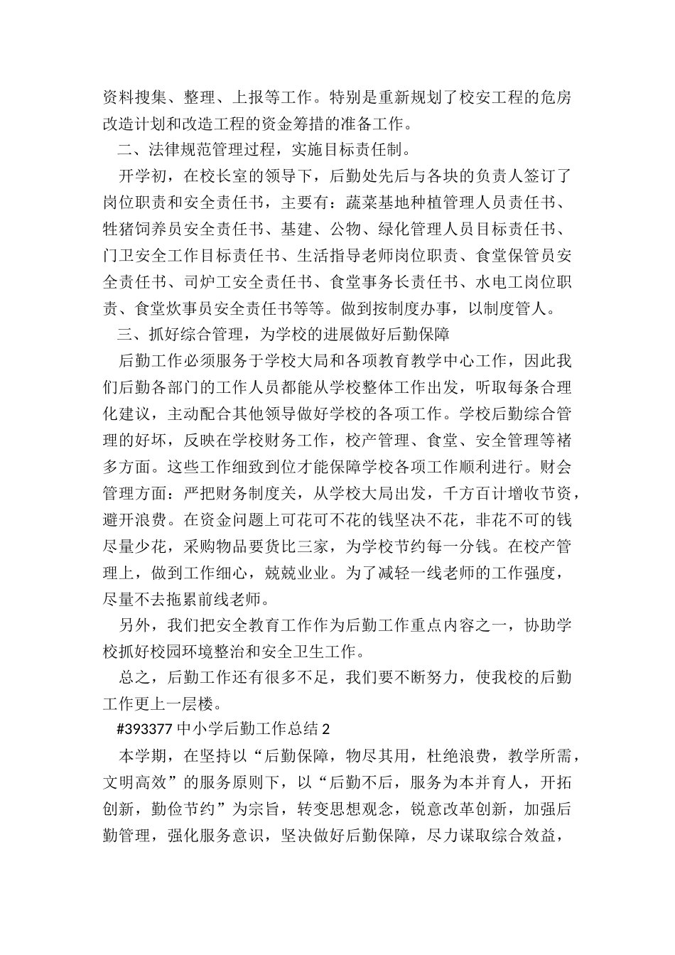 中小学后勤工作总结5篇例文_第2页