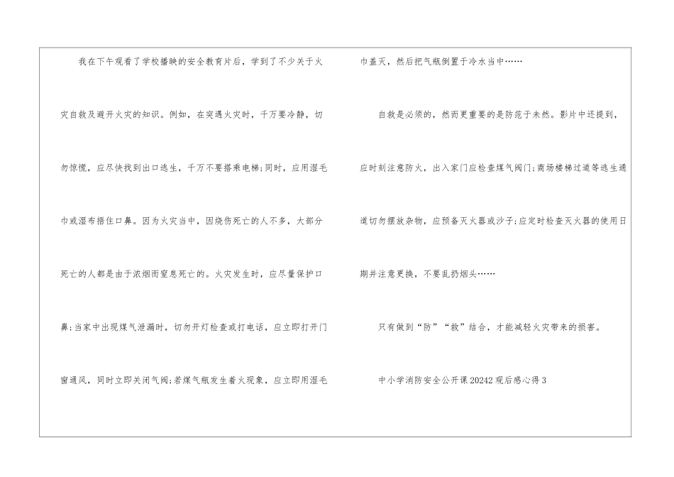 中小学消防安全公开课20242观后感心得10篇_第3页