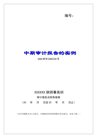 中期审计报告的实例