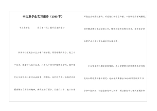 中文系学生实习报告