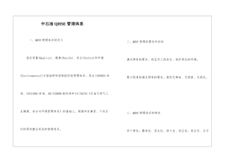 中石油QHSE管理体系